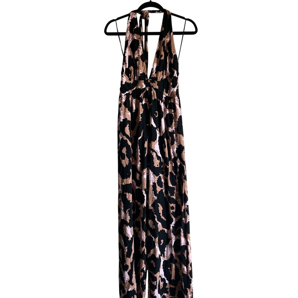 DVF for Target Women's Halter Neutral Leopard Jumpsuit - Size Medium - NWT
